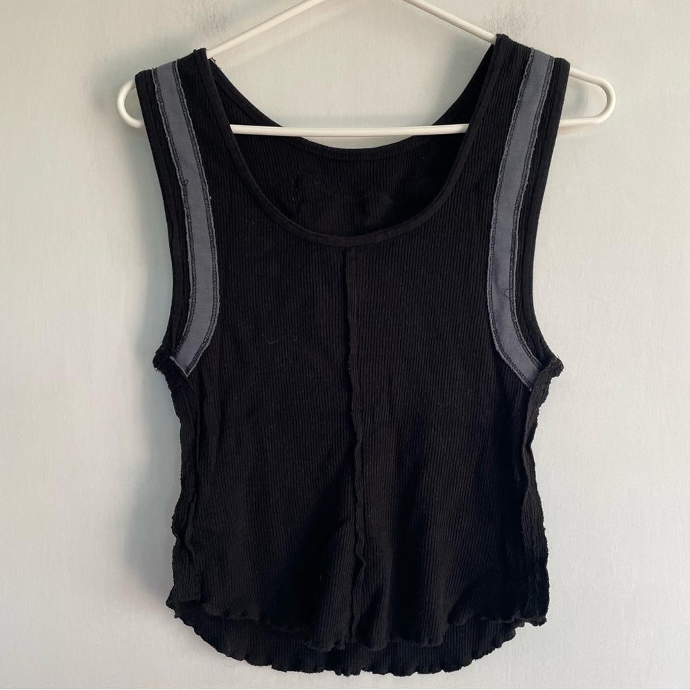 We The Free Tiger Embroidered Tank Top Black Gray Free People Shirt Size S - Picture 6 of 11